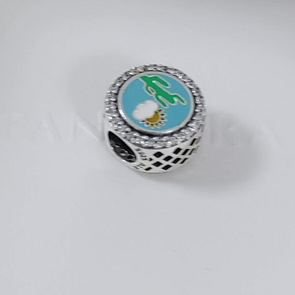 Pandora Aruba Country Exclusive Double Sided Sunshine Button Charm Bead S925 ALE - Picture 3 of 7